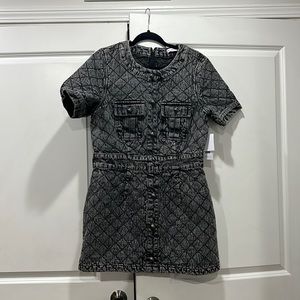 Shoedazzle Quilted Denim Mini Dress sz XL